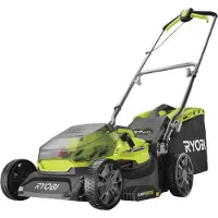 Ryobi Cortacésped RY18LMX40A-240 de 18V ONE+ sin escobillas, con un diámetro de 37 cm y 2 baterías de 4Ah