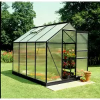 Halls Invernadero Popular 86, policarbonato de 4 mm, 193 x 257 cm, color negro