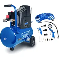 Scheppach Compresor de aire HC30o | sin aceite y duradero | 1100W | depósito de 24L | 8 bar | 200 litros de rendimiento de aire | incluye juego de accesorios de 13 piezas y manguera de 5 metros