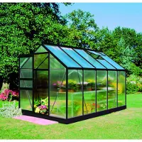 Halls Invernadero Popular 106, policarbonato de 4 mm, 193 x 319 cm, color negro