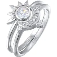 Elli Anillo 'Sonne und Mond' plata / transparente
