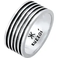KUZZOI Anillo negro / plata