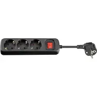 Microconnect GRU0033B, 3 metros, para uso interior, tipo F, tipo F, color negro, color negro