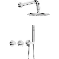 Deante Juego de ducha empotrado con ducha de techo, con mezclador horizontal