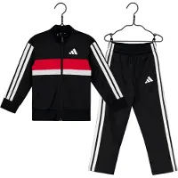 Adidas adidasChándal Seasonal Essentials Tiberio Tricot 3 bandas (Niños) 110 Black / White / Pure Ruby Niño