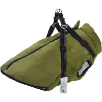 vidaXL : Mantel impermeable para perros, con plato, reflectante, color verde militar, tamaño L (52 cm)