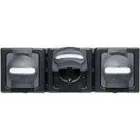 Heinrich Kopp Kopp, toma de corriente eléctrica SCHUKO azul, modelo 131315006, con tapa abatible, triple
