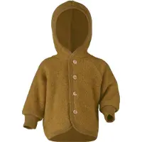 Engel - Children's Hooded Jacket with Wooden Buttons - Chaqueta de lana size 62/68, marrón