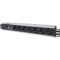 Intellinet 714006: Regleta de enchufes , 7 tomas, cable de 3 metros, color negro.