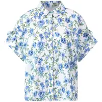 Rich & royal Printed Cotton Blouse With Details Palace Blue Talla: 40 | Blusas Outlet | Mujer | Azul
