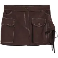 Desigual , Falda mini cargo, Poliester, MarróN, XS
