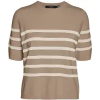 Vero Moda Jersey 'VMSaba' camelo / blanco