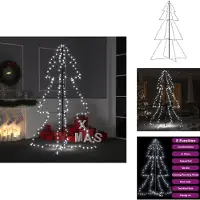 vidaXL Árbol de Navidad con forma de cono, 200 luces LED, para interior y exterior, 98x150 cm - Árboles de Navidad