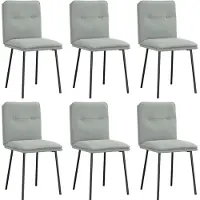 vidaXL : 6 sillas de comedor, color gris claro, tapizadas en terciopelo