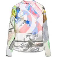 Desigual , Camiseta abotonada collage, Poliester, M