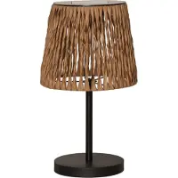 Star Trading Lámpara de mesa LED solar Cesta 48cm marrón/negro plástico/metal