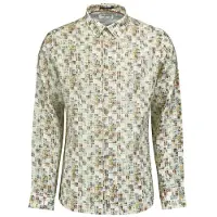 No-excess Shirt Allover Printed With Linen Green Talla: L | Camisas Casuales Outlet | Hombre | Verde
