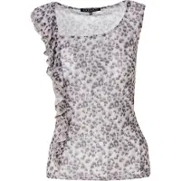KOROSHI Top beige / marrón / negro