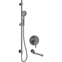TRIZERATOP Juego de ducha empotrado con salida para bañera, modelo Titanium