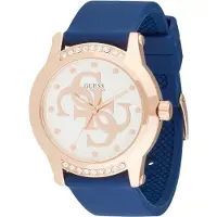 GUESS Reloj analógico azul / oro rosa