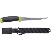 Morakniv Cuchillo de pesca Fishing Comfort Fillet 155 - Stainless Steel - Black / Lime