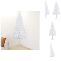 vidaXL Árbol de Navidad artificial de esquina, blanco, 210 cm, PVC - Árboles de Navidad