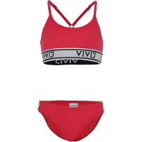 Vivid Traje de baño gris / rojo / negro moteado