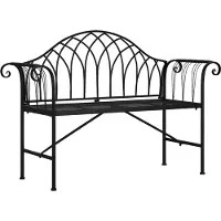 vidaXL Banco de jardín para 2 personas, 128 cm, color , acero. Banco de jardín, bancos de jardín, banco, banco con asiento