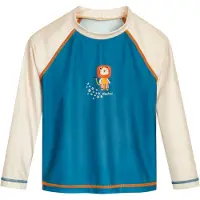 Playshoes Protección UV 'Dschungel' petróleo / mandarina / blanco lana