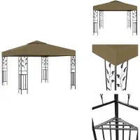 vidaXL Pabellón de 3x3 metros, color beige, 180 g/m² - Pabellones y toldos para eventos