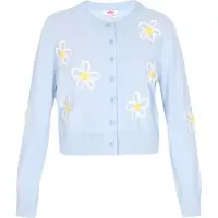 Mymo Cárdigan 'Comfy' azul claro / amarillo / blanco