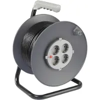 Sygonix SY-5655928: Carrete de cable de 50 metros, color , con enchufe de conexión a tierra