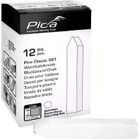 PICA Tizas -Classic blancas, 12x12x85 mm, de forma cuadrada y con punta, sin envoltorio, en caja de 12 unidades. | 4260056159404