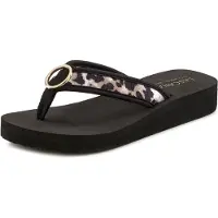 LASCANA Sandalias de dedo beige / negro