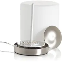 FABAS LUCE Lámpara de mesa Simi, fabricada en metal níquel satinado y vidrio soplado a mano, con una bombilla LED integrada de 8W, 3000K, control táctil regulable. Código: 3257-30-178