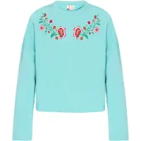 IZIA Sudadera 'Boho' turquesa / verde / rojo rubí / blanco