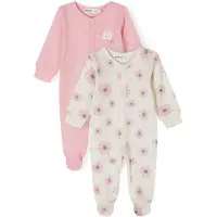 MINOTI Pijama entero/body rosa / blanco