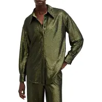 AllSaints Charli Seq Shirt Olive Green Talla: 6 | Blusas Outlet | Mujer | Verde