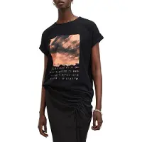 AllSaints Liberte Imo Boy Tee Black Talla: XS | Camisetas de Seda Outlet | Mujer | Negro