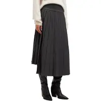 AllSaints Kaya Skirt Charcoal Grey Talla: 10 | Faldas Midi Outlet | Mujer | Negro