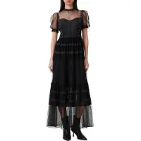 AllSaints Ryla Dot Dress Black Talla: 2 | Vestidos Maxi Outlet | Mujer | Negro