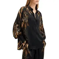 AllSaints Oana Shirt Charm Black Talla: 2 | Blusas Outlet | Mujer | Negro