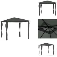 vidaXL Pabellón con cubiertas para los postes, 3x3x2,6 m, color antracita, 160 g/m² - Pabellones y toldos para fiestas