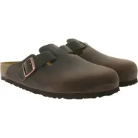 Birkenstock para mujer. 860131 Zuecos de Piel Boston (Ajuste Regular) marrón (40), Plano, Ninguno, Casual, outlet 2026.