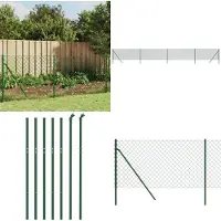 vidaXL Valla de alambre galvanizado verde, 1x10 metros - Valla de alambre - Vallas de alambre - Alambre de malla - Valla para jardín