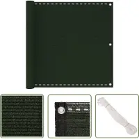 The Living Store Protector de balcón "Living Store", color verde oscuro, 90 x 300 cm, fabricado en HDPE
