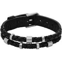 Fossil Pulsera negro / plata