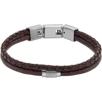 Fossil Pulsera marrón oscuro / plata