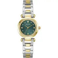 GUESS Reloj analógico 'Ginger' oro / verde oscuro / plata
