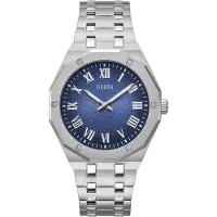 GUESS Reloj analógico 'Asset' azul oscuro / plata